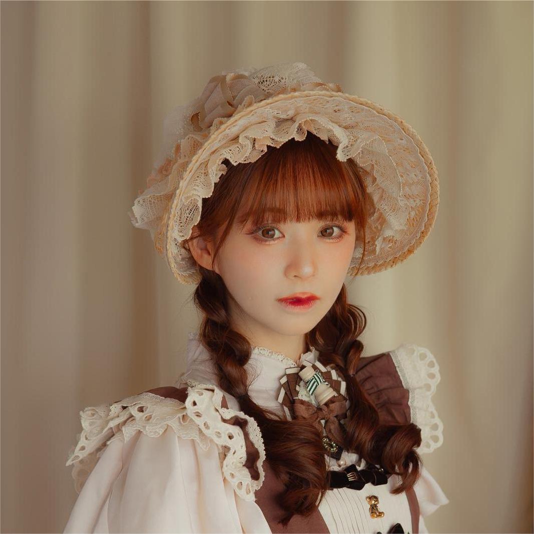 サマーピクニック 麦わらボンネット | HoshibakoWorks