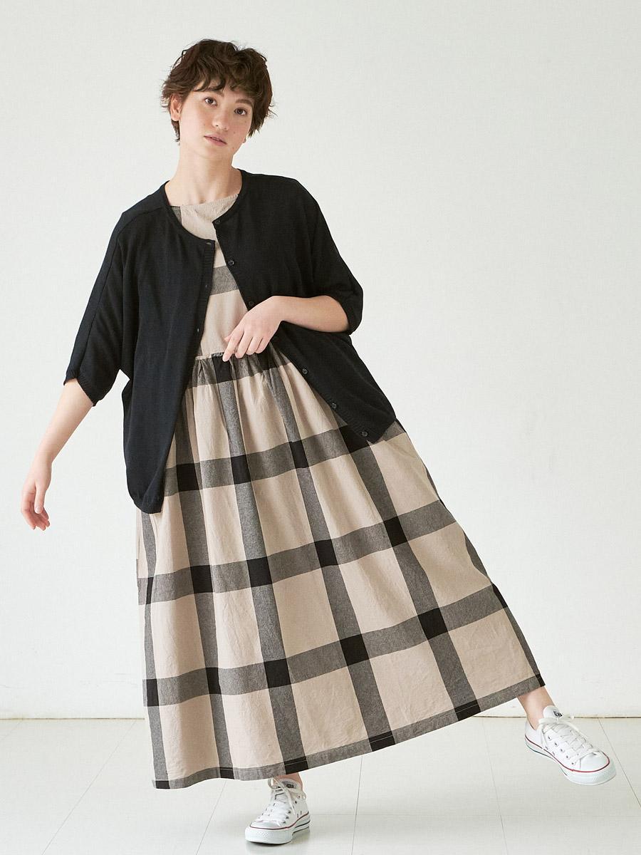 コットンチェックノースリーブワンピース | OPノースリーブ | 【公式