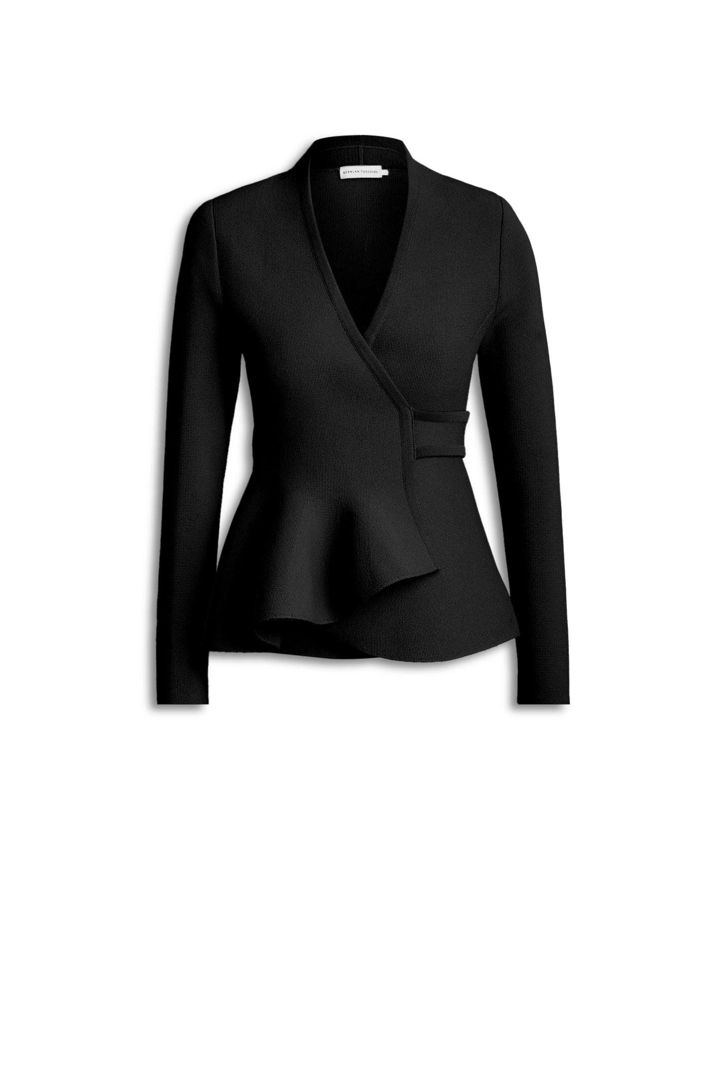 CREPE KNIT WRAP JACKET - BLACK - Scanlan Theodore