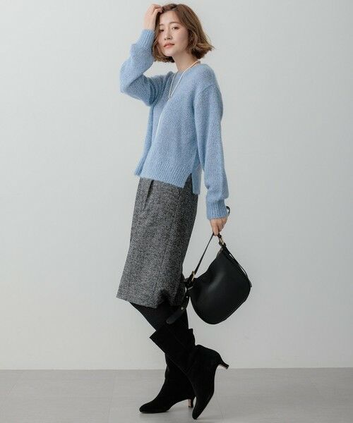 セール】 【Oggi2月号掲載/洗える】スパングル クルーネック ニット