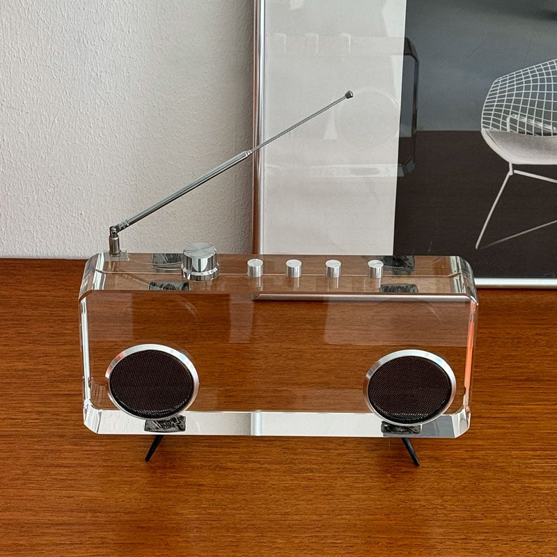 objet-03101 ガラス製 レトロ ラジカセ オブジェ | ART OF BLACK