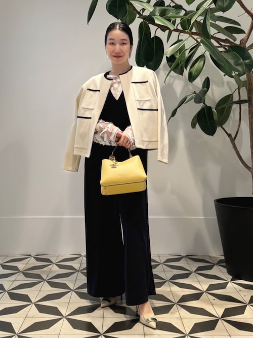 セール】ジョーゼットジャージー Vネックオールインワン（つなぎ