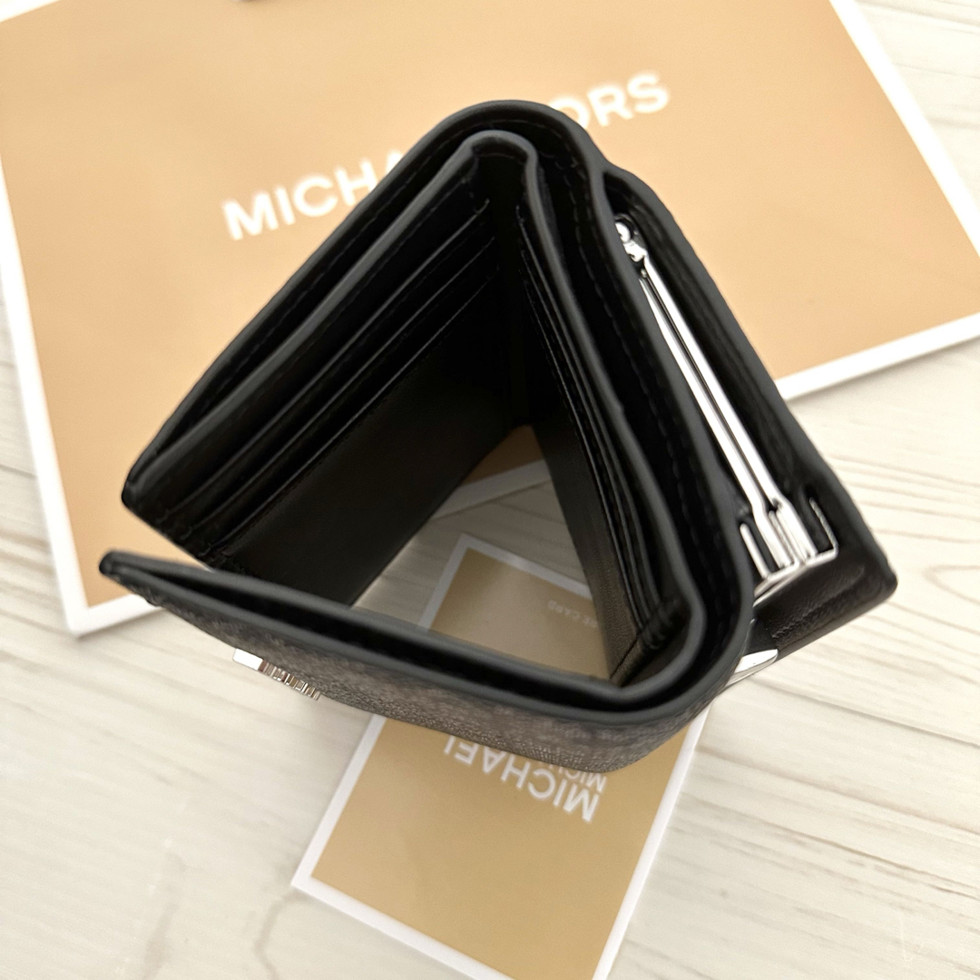 MICHAEL KORS - MICHAEL KORS財布 折り財布 がま口 ブラック 三つ折り