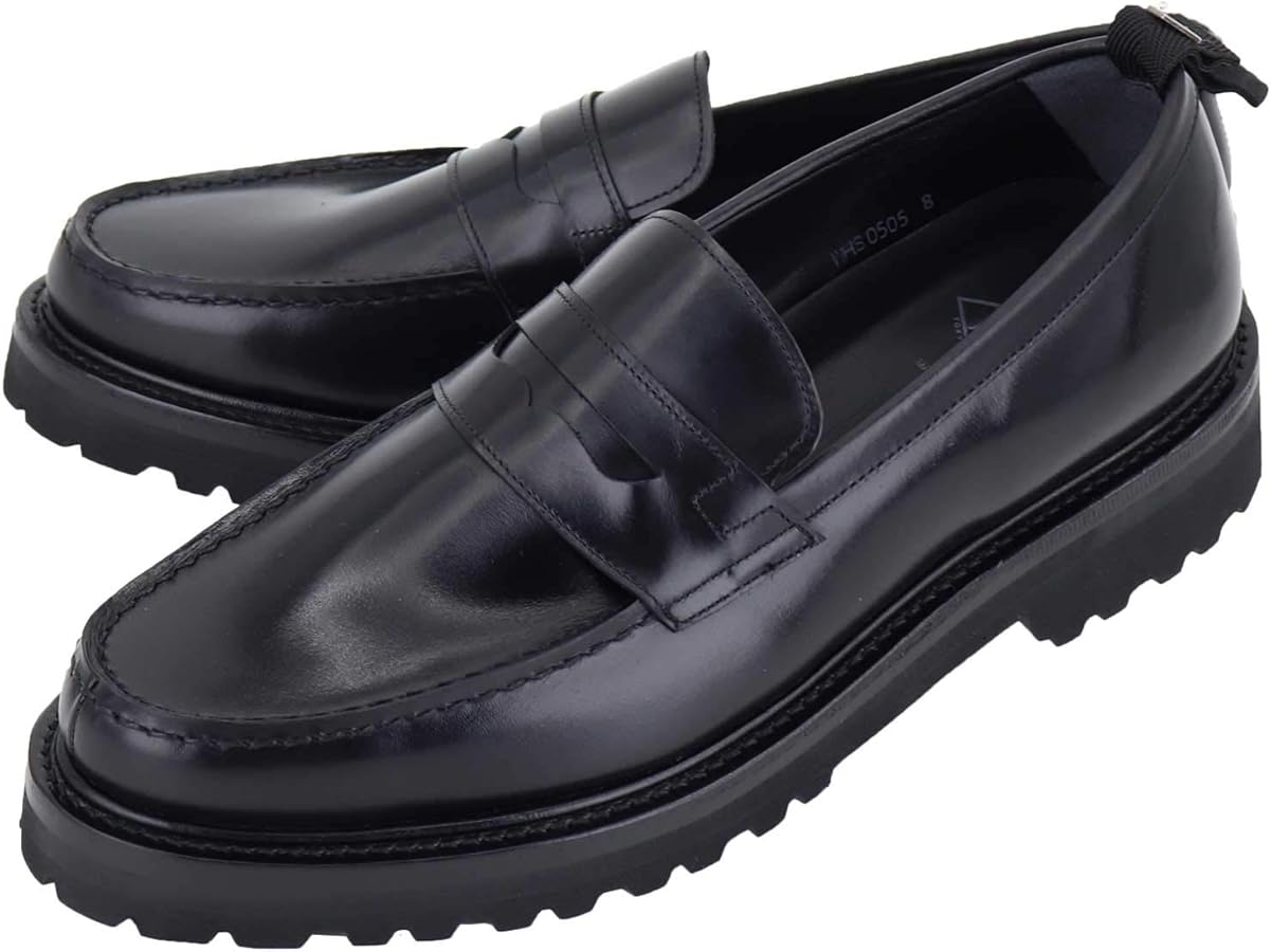 Amazon | [ダブルエイチ] レザーシューズ メンズ カーフレザー コイン