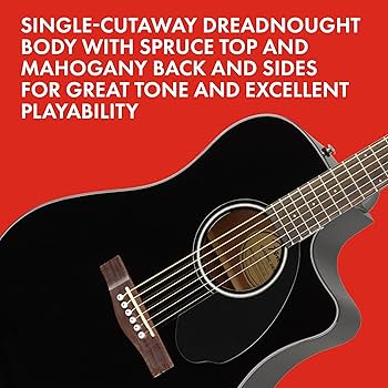 Fender CD-60SCE Dreadnought, Walnut Fingerboard, Black, Comes with