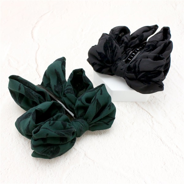 販路限定】フラッフィーリボン バナナクリップ(ブラック) | バナナ