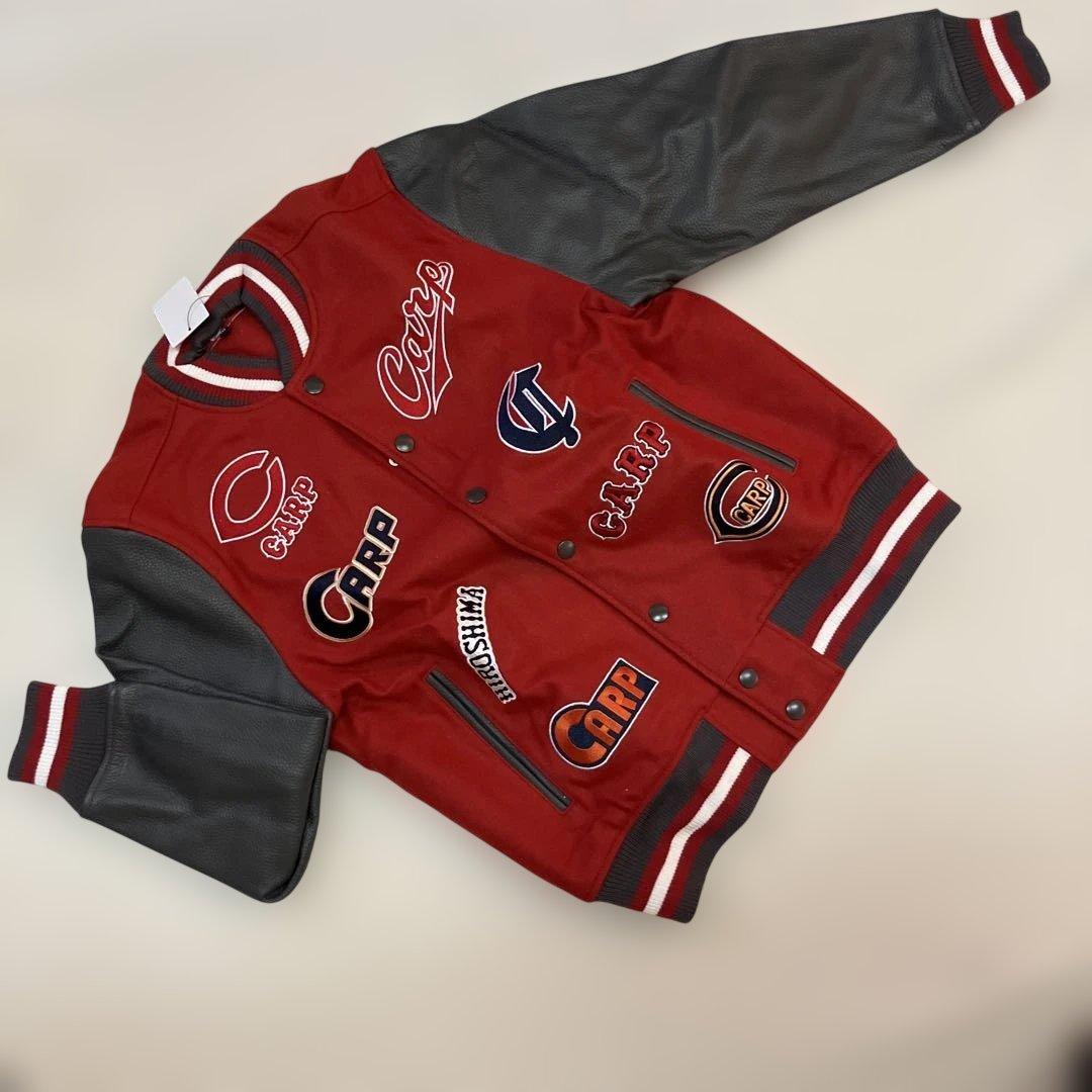 Carp 広島カープ　本革スタジアムジャンパー　M おまけ付き Amazon.co.jp: 広島カープ 限定 スタジャン 本革 スタジアムジャンパー