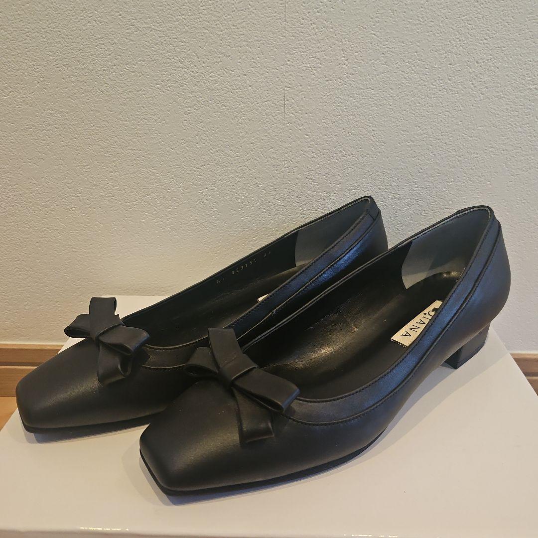 DIANA ブラック リボン付き フラットパンプス DIANA（ダイアナ） フラットパンプス （黒カーフ） : ブランド公式
