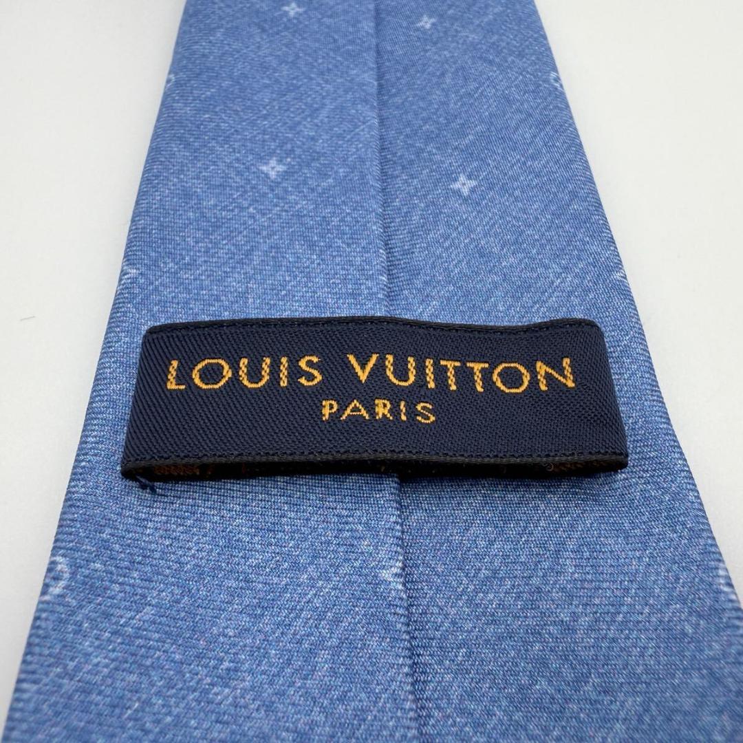 極美品 ルイヴィトン ネクタイ モノグラム ロゴ総柄 フォーマル ライト