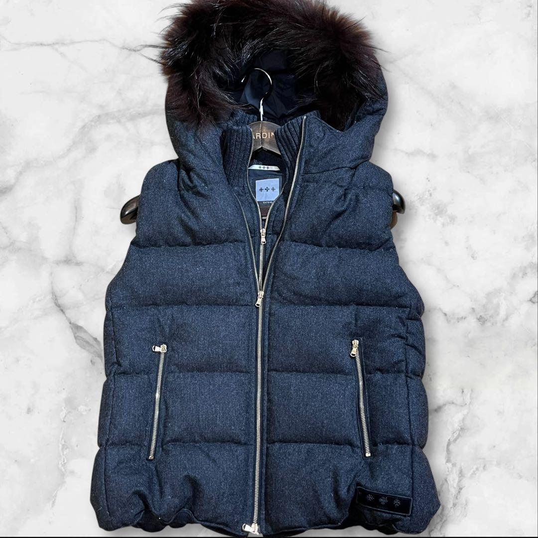 美品✨タトラス　TATRAS サイズ2 ダークグレー　カシミヤ　ファー2way TATRAS（タトラス） LTAT23A4692-D MALE マーレ レディース ラクーン