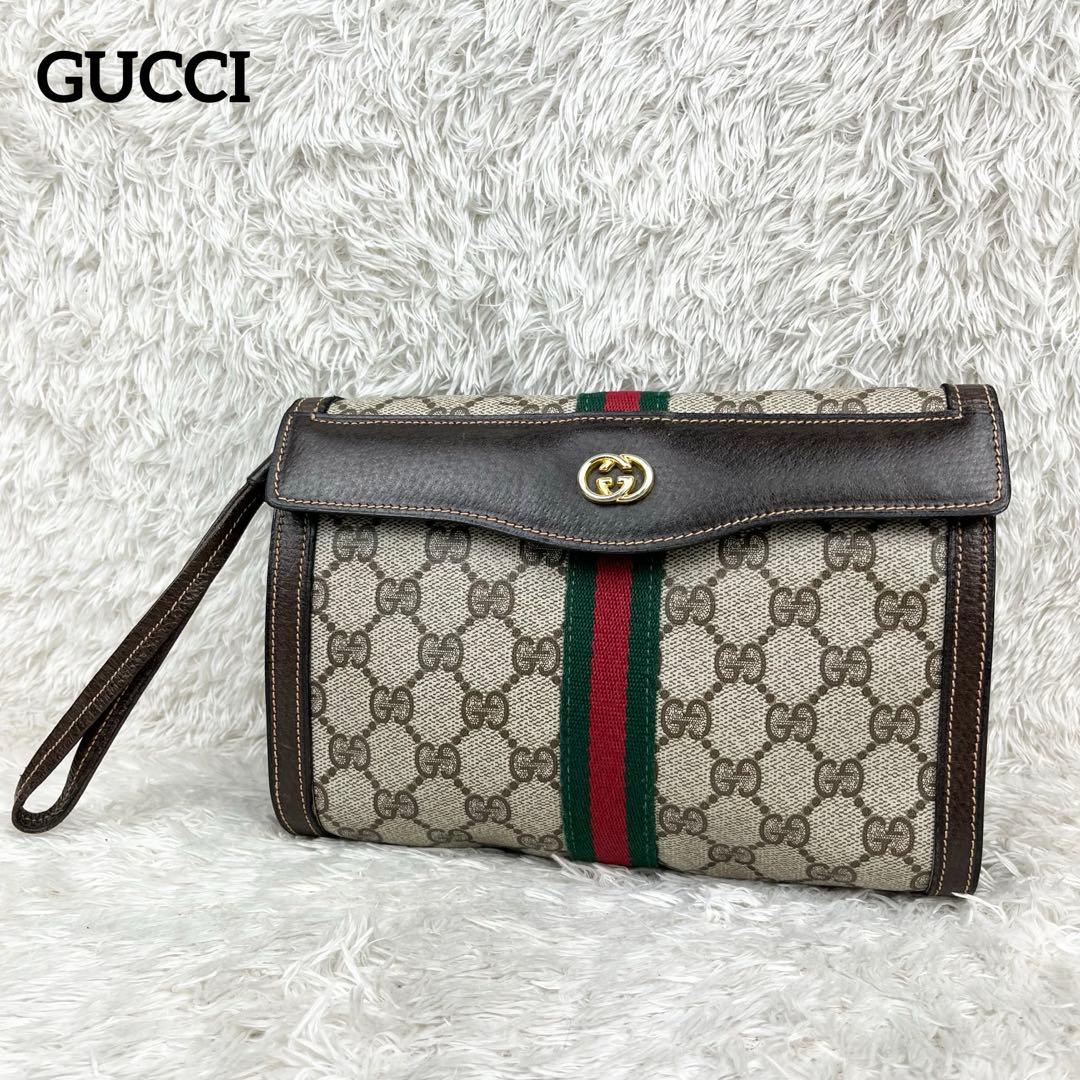 【極美品】オールドグッチ シェリーライン GGスプリーム クラッチバッグ GUCCI シェリーライン GGスプリーム オールドグッチ クラッチバッグ