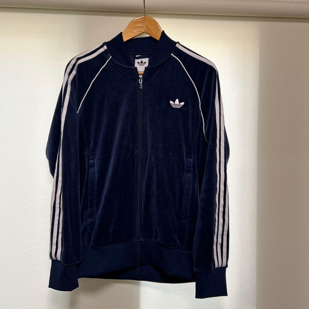 adidas アディダス　ネイビー ベルベット ジャージ サイズL adidas Originals アディダス ジャージ 上下組 ファイヤーバード