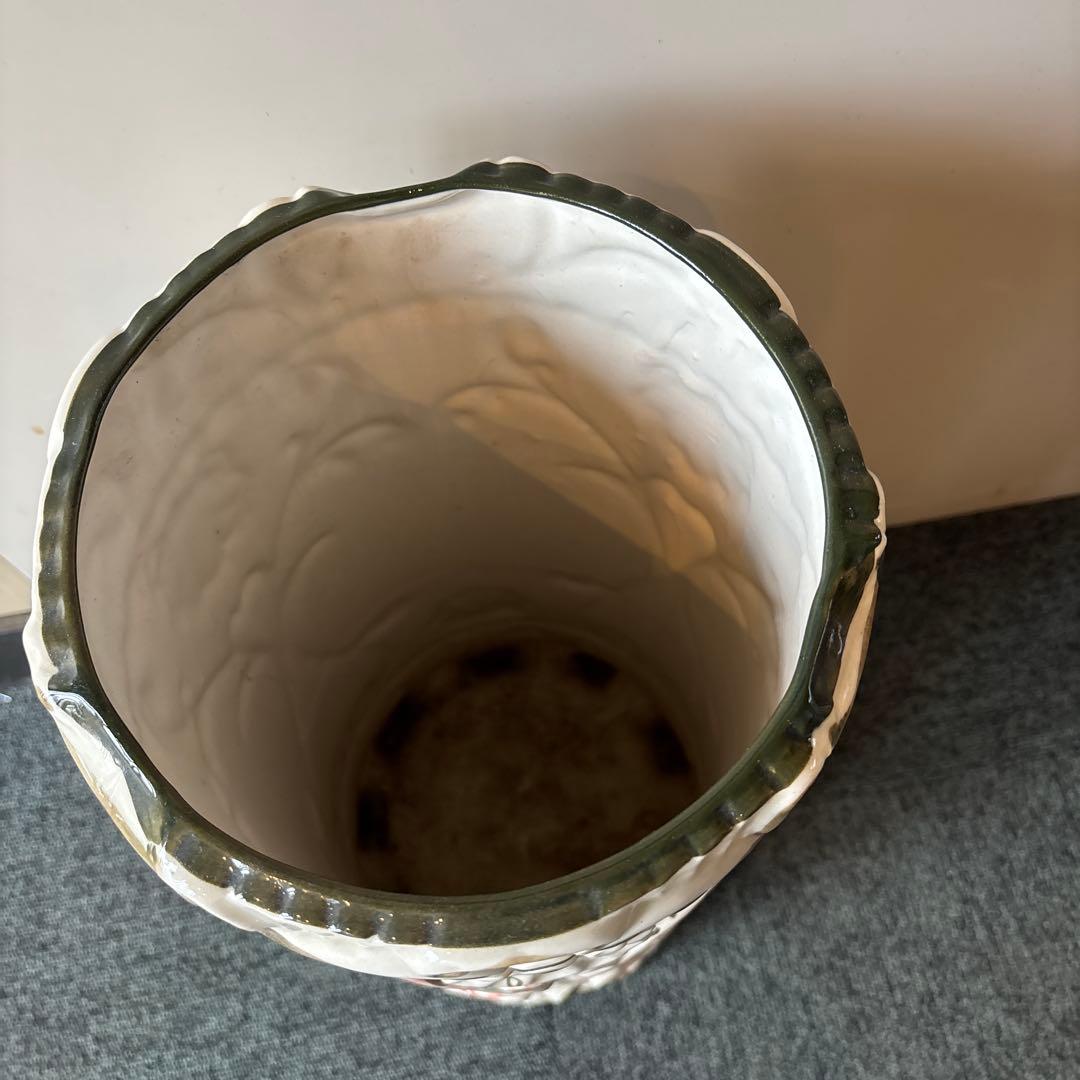 花模様の陶器製傘立て 高さ約43cm 直径約21cm QW4752 - メルカリ