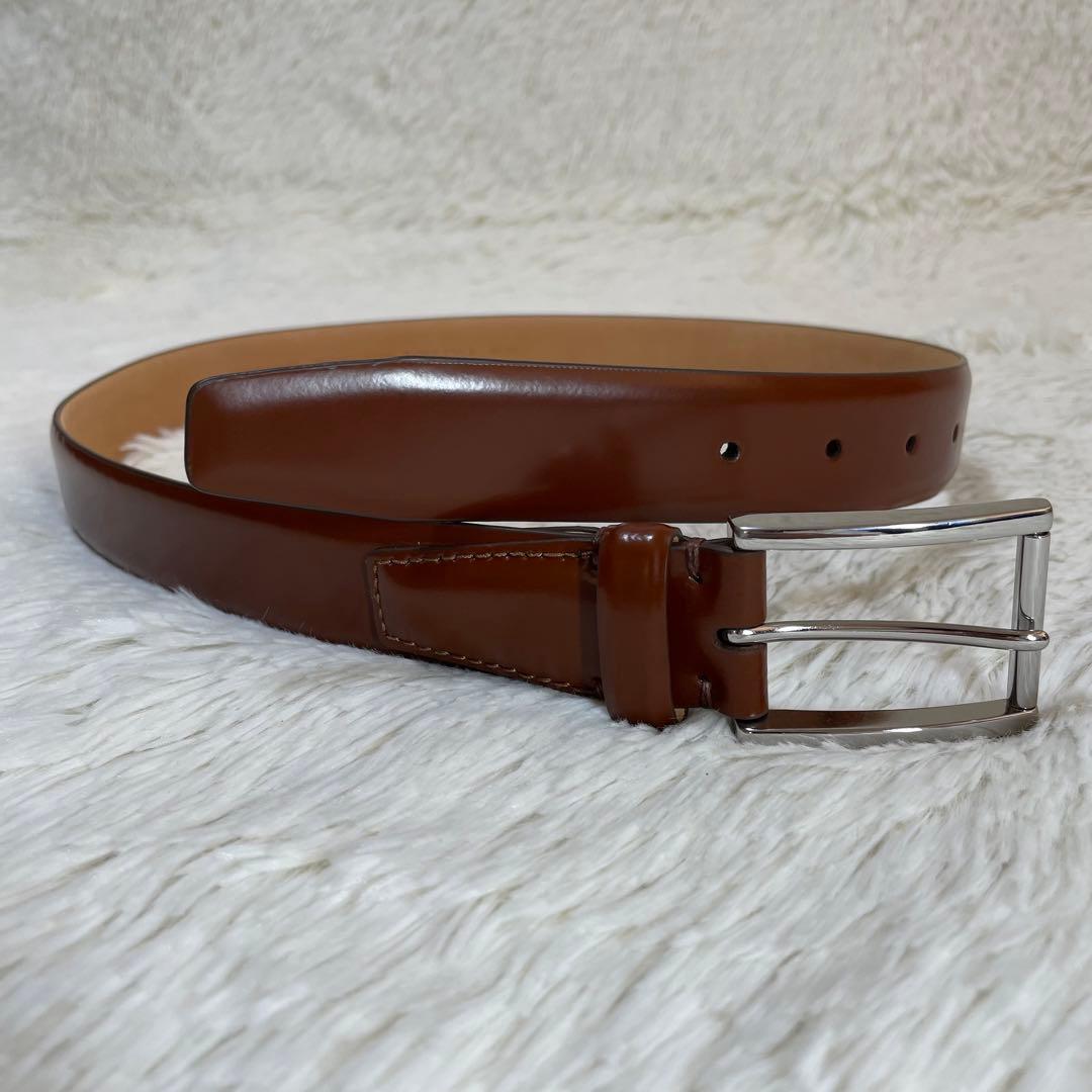 新品未使用✨コールハーン　レザー　ベルト　ビジネス　カジュアル　本革　32/80 ビジネスベルト 大きいサイズ メンズ 日本製 本革 キップレザー ピン