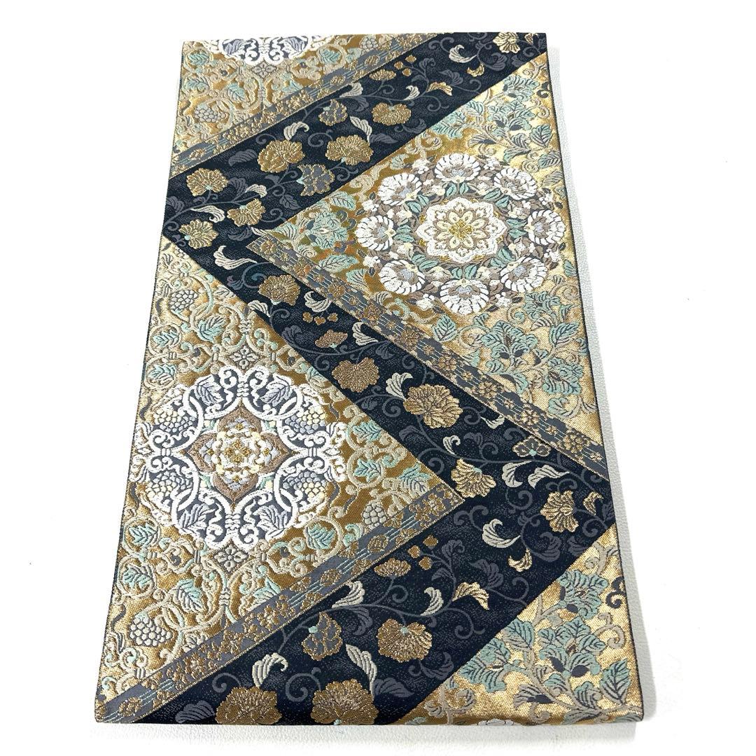 専用帯6053 6084 二本セット●服部織物謹製 高級 正絹 落款 六通 袋帯 袋帯 ふくい謹製 梅と松 亀甲 六通柄 唐織錦 西陣 正絹 日本製 未