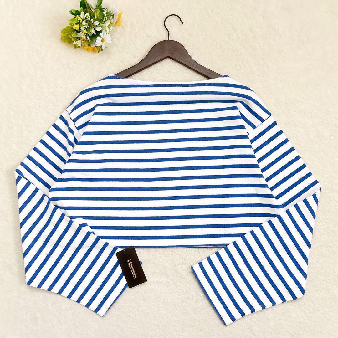 《新品》グッドグリーフ SHORT BORDER TOP 長袖 ブルー 白 F