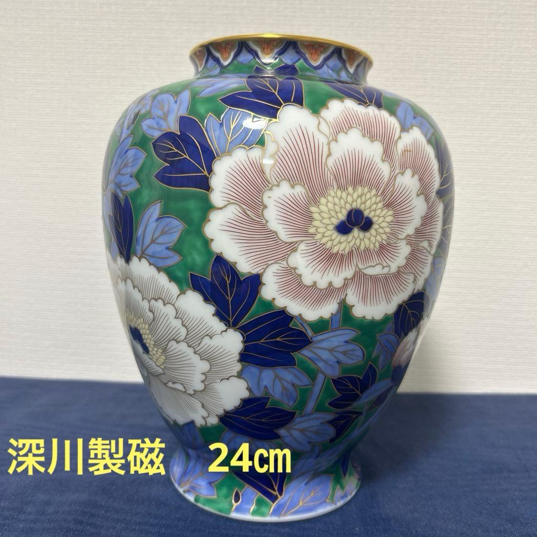 お値下げ　深川製磁　花瓶　有田焼　宮内庁御用達　希少　牡丹　壺　お正月 深川製磁 - #13 深川製磁 宮内庁御用達 梅牡丹 花瓶 有田焼窯元 大ぶり