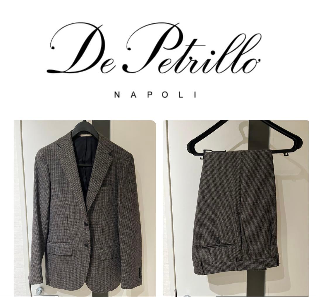 DePetrillo デペトリロブラウンベースチェック柄スーツ46 Drop7 DePetrillo デペトリロブラウンベースチェック柄スーツ46 Drop7